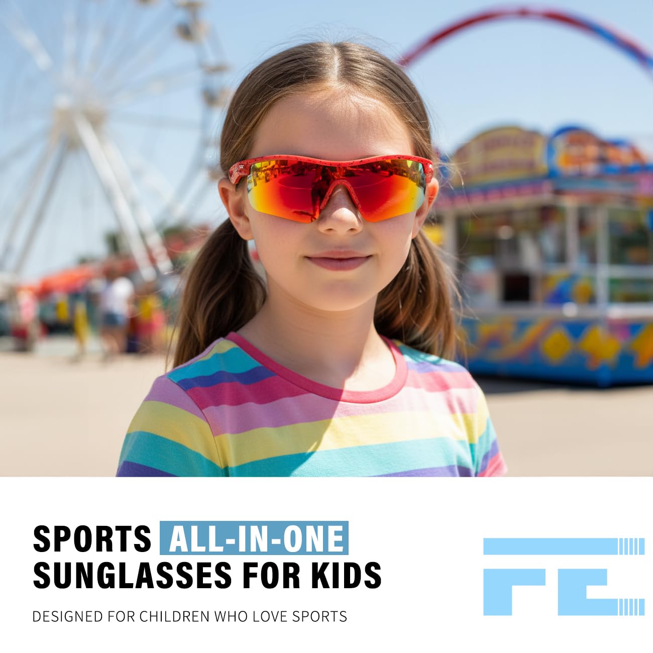 FEISEDY polarized lens close-up showing anti-glare coating and clarity benefit