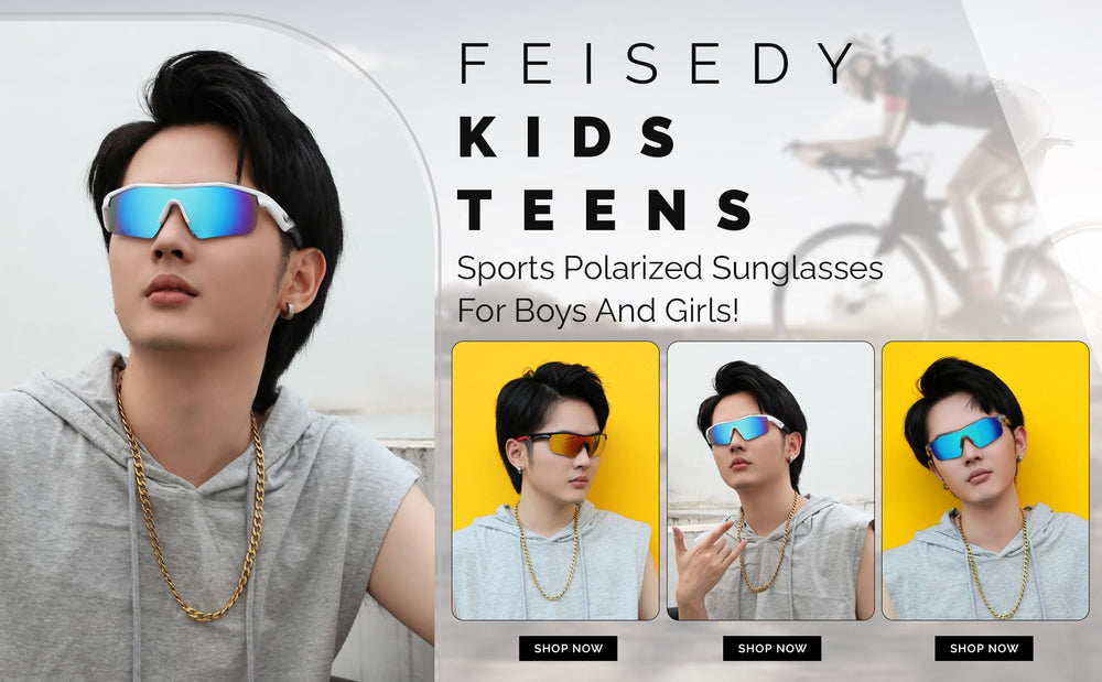 FEISEDY worn at beach, stylish shield during sun and sports