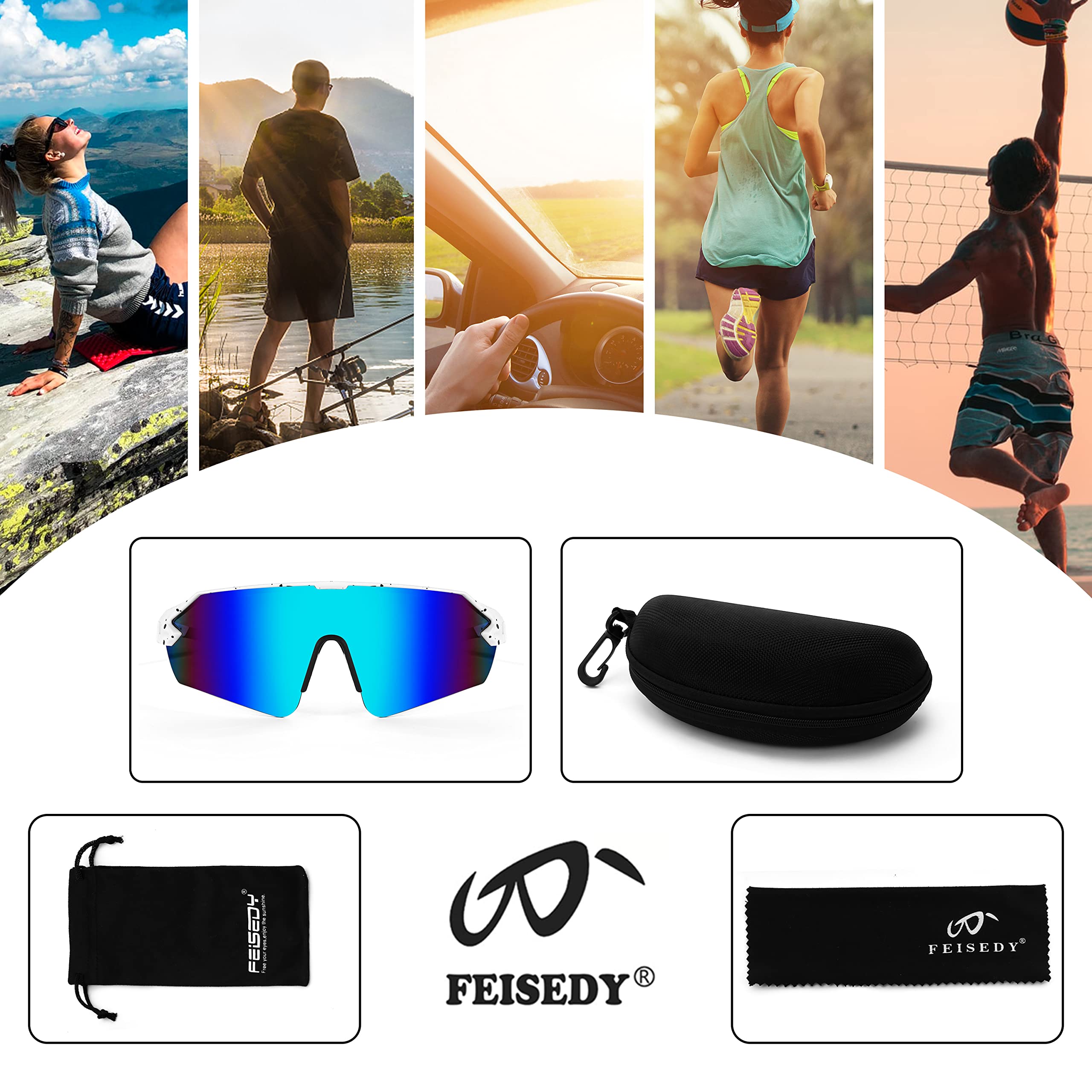 FEISEDY soft rubber nose pads and bridge detail providing slip-free cushioning