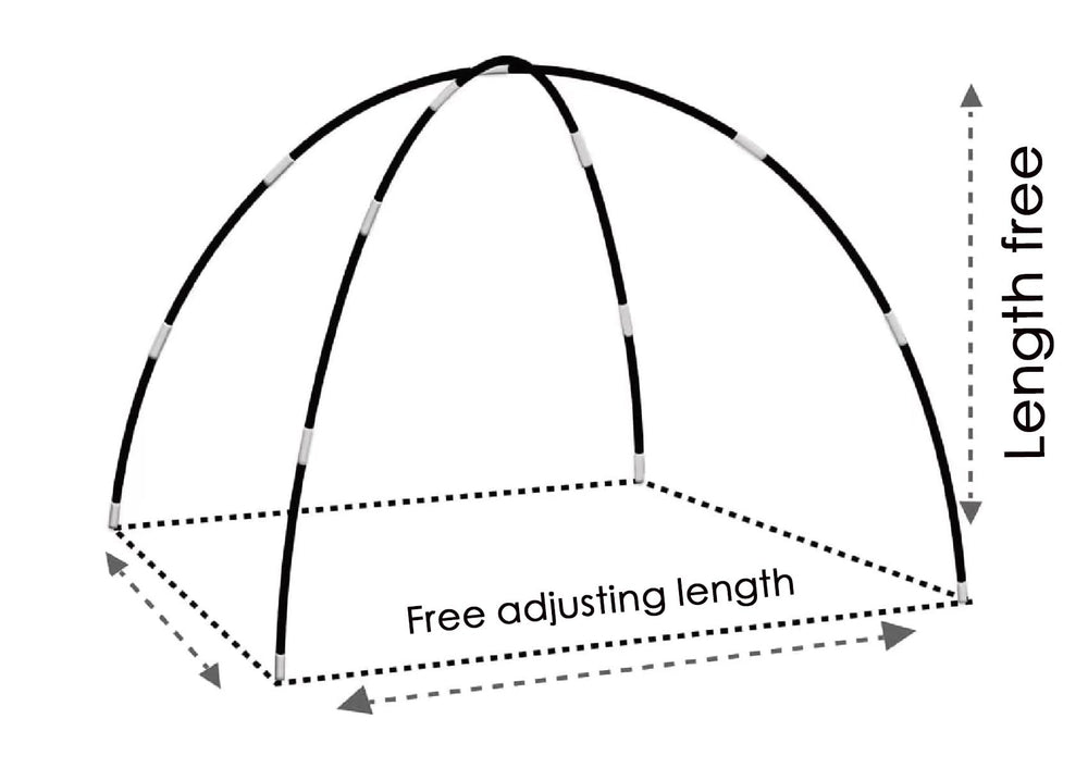 Fercery assembled garden arch illustrating stable greenhouse hoop support