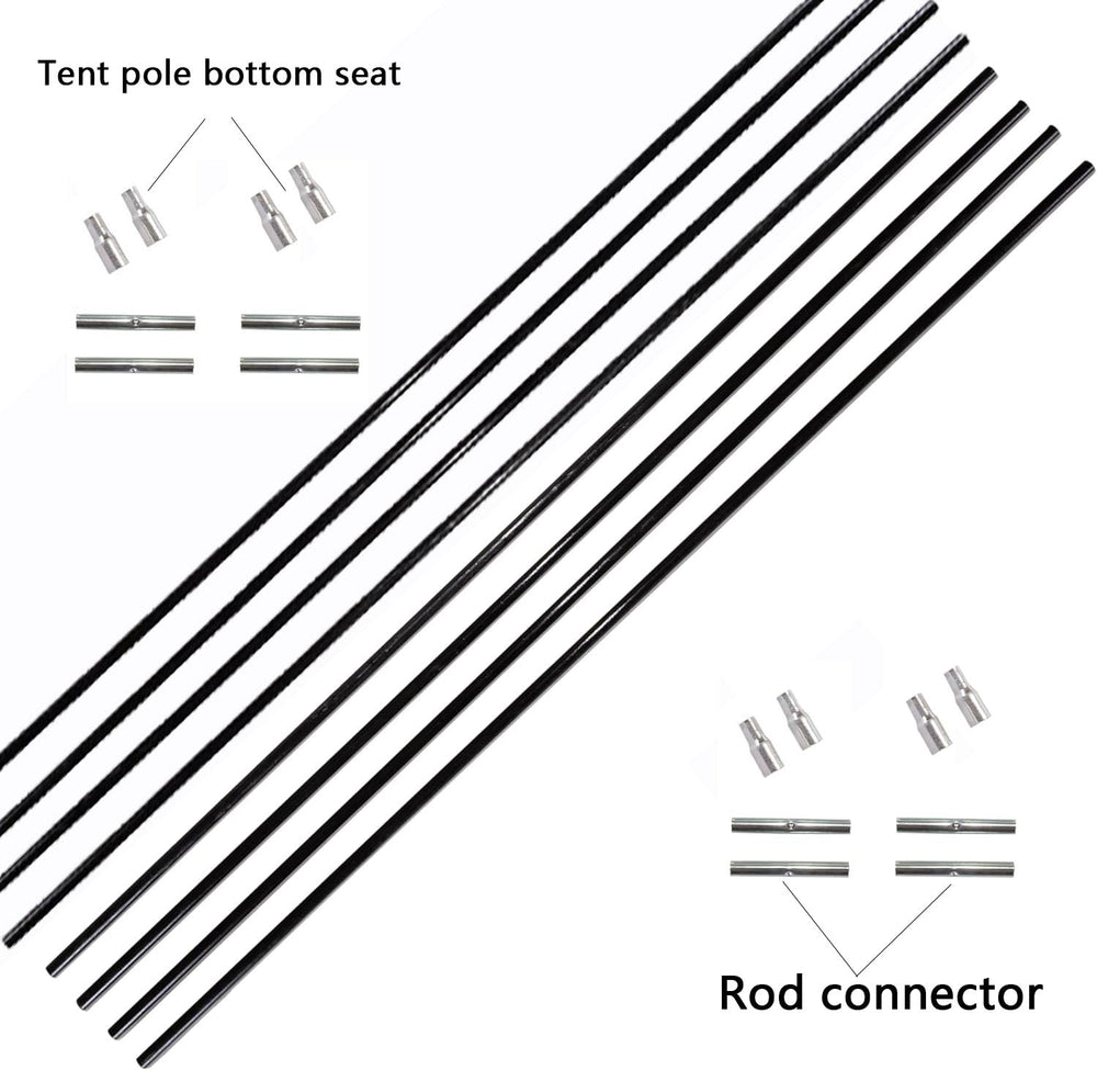 Fercery disassembled rods packed compactly for convenient transport