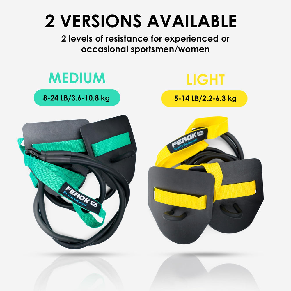 FEROK PRO in-use by swimmer demonstrating dryland swim pull