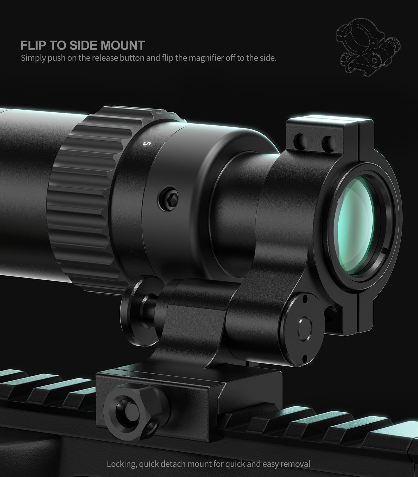 Feyachi close-up of lens coatings highlighting improved clarity and light transmission