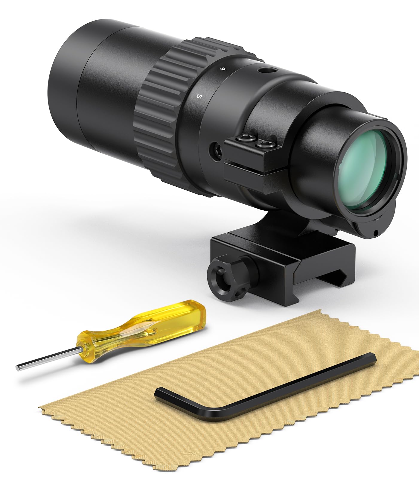 Feyachi profile with measurements showing compact dimensions and mounting fit
