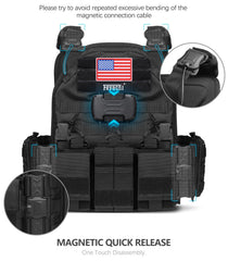 Feyachi TM-20 closeup of magnetic quick-release buckle for fast one-handed removal