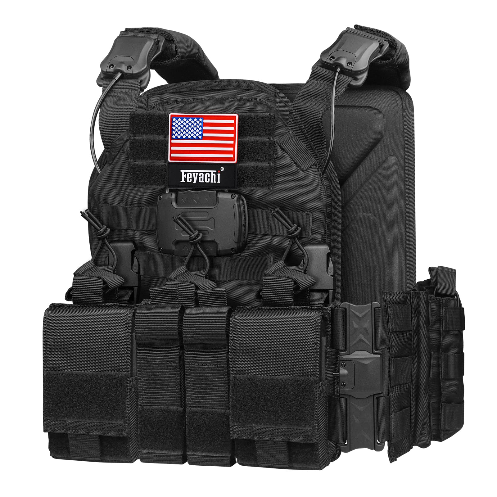Feyachi TM-20 front view showing full MOLLE layout and quick access benefits