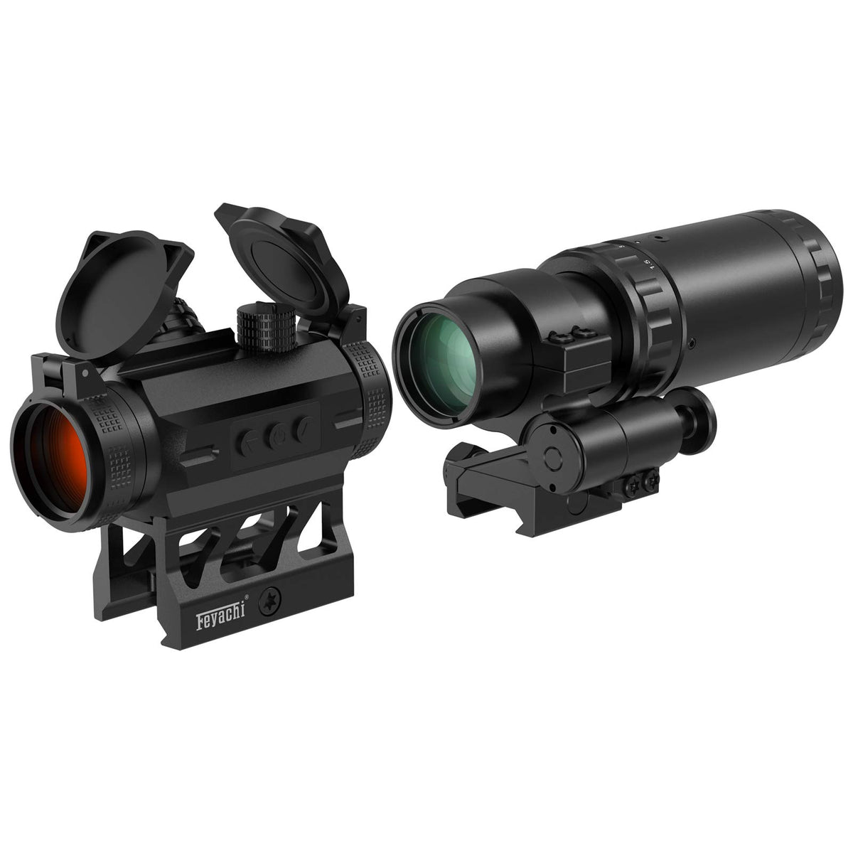 Feyachi V30 front view showing compact reflex housing and controls for fast aiming