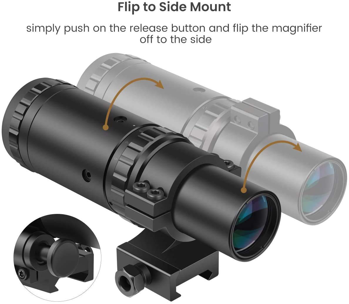 Through-the-lens reticle view of Feyachi V30 showing crisp 2 MOA dot for precision