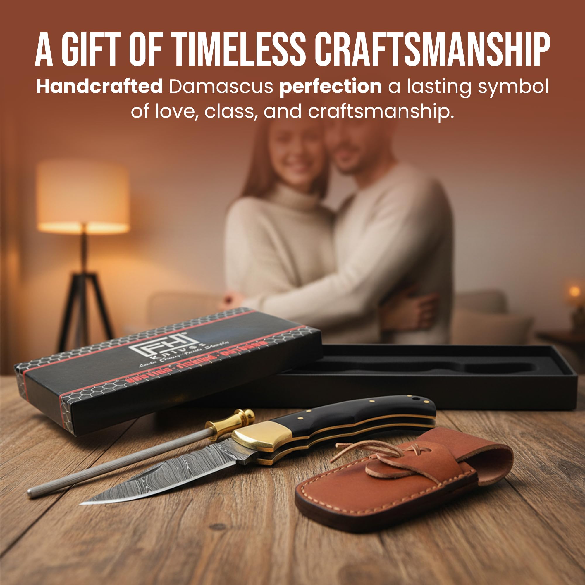 FH KNIVES gift presentation box and sheath suggesting a premium anniversary present
