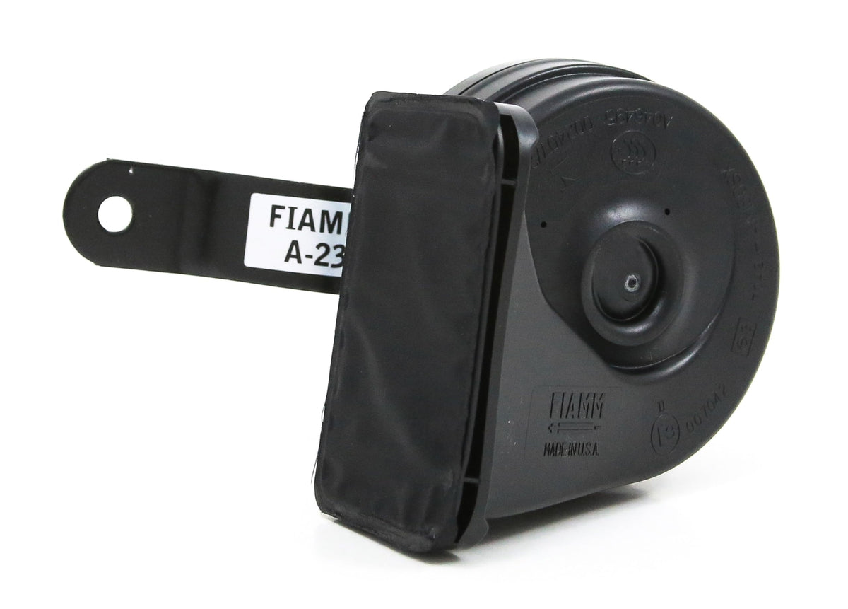 FIAMM low note pontoon horn front view showing compact durable design and easy mounting