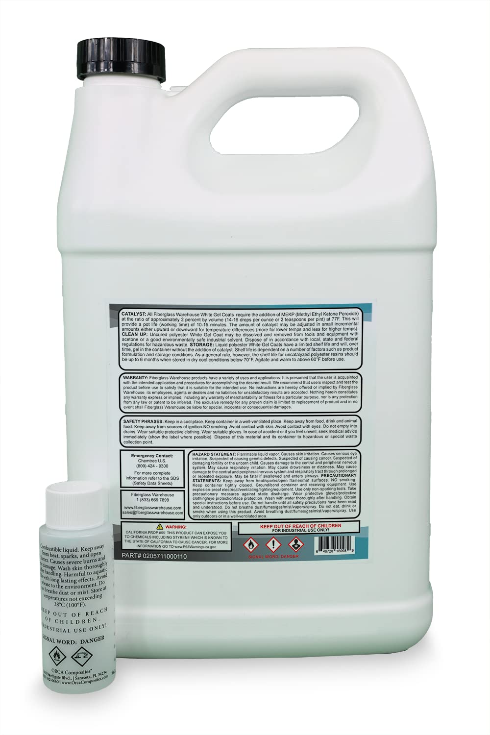 Fiberglass Warehouse cured gelcoat panel polished to gloss, shows professional finish benefit