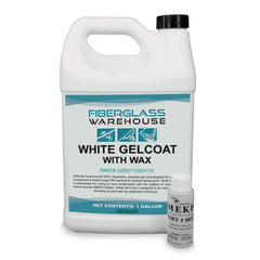 Fiberglass Warehouse front label showing product and included MEKP, clear identification benefit