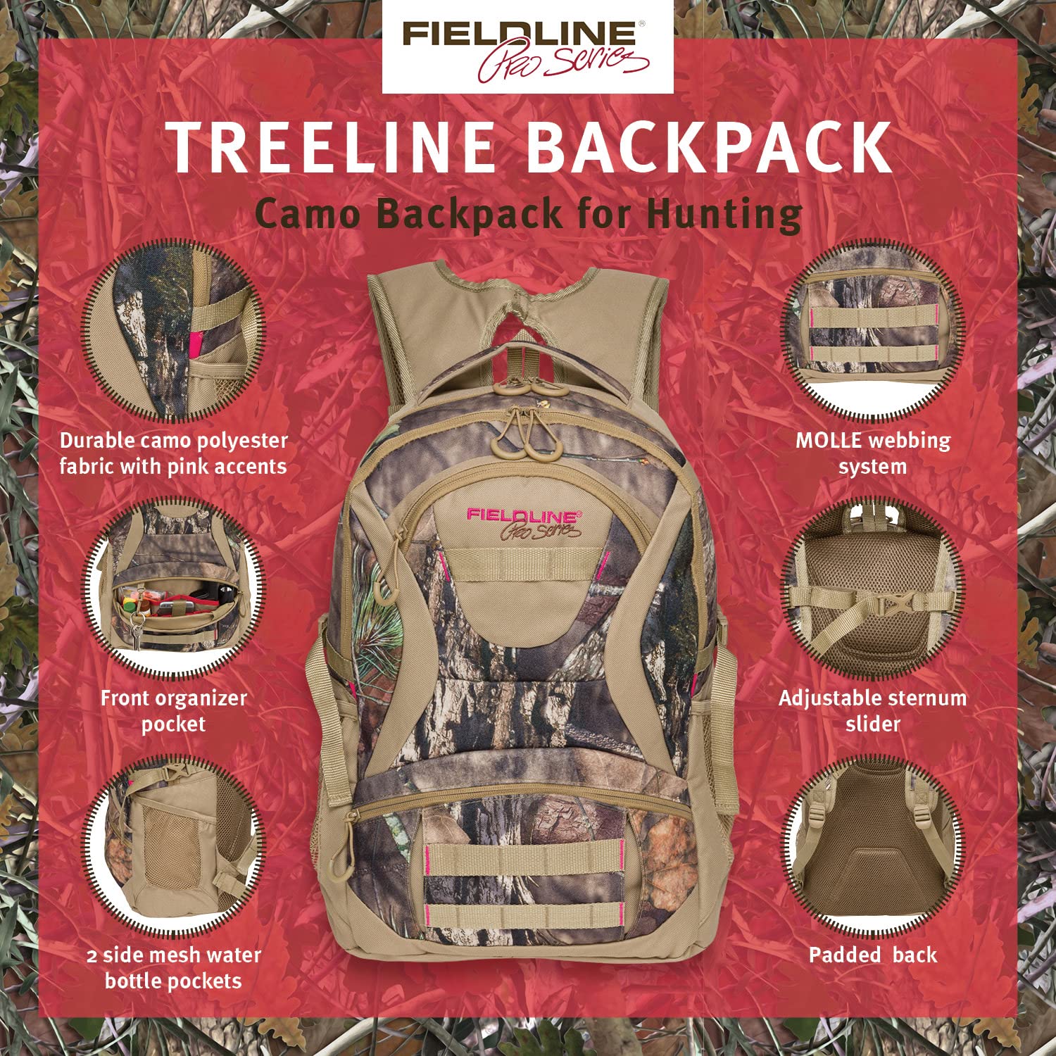 Fieldline Treeline padded backpanel close-up providing ergonomic comfort and support