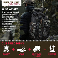 Fieldline Treeline worn in woods demonstrating camouflage and hands-free mobility