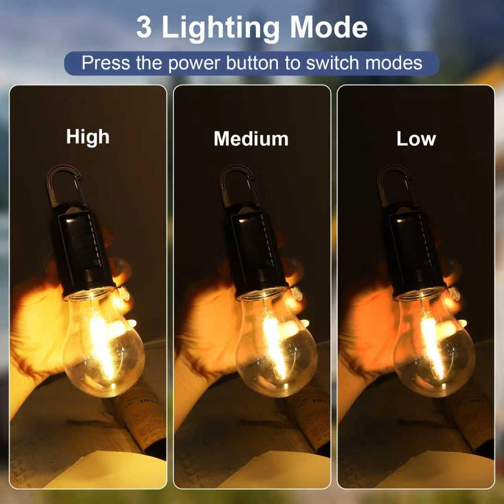 Fieldspark hanging inside a tent providing hands-free lighting benefit