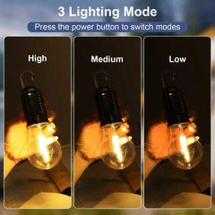 Fieldspark hanging inside a tent providing hands-free lighting benefit