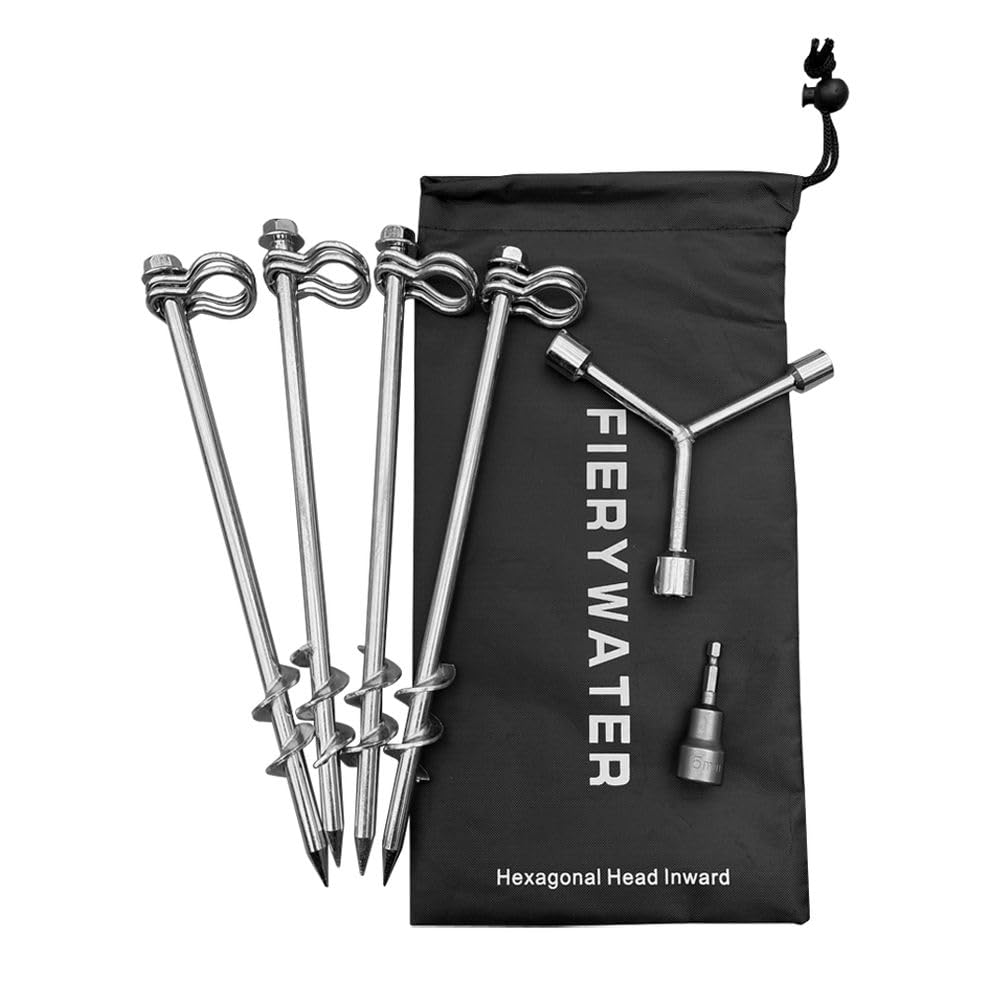 Fierywater front view of 4-pack anchors showing kit contents and durability