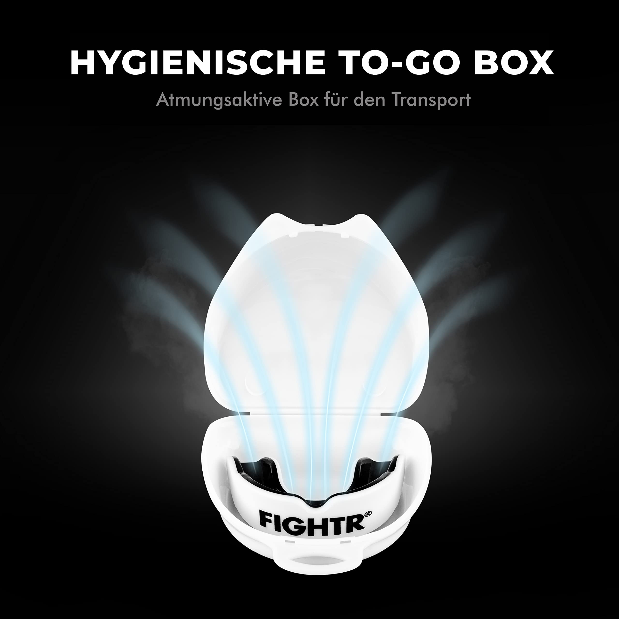 FIGHTR breathable storage box keeping guard clean between sessions