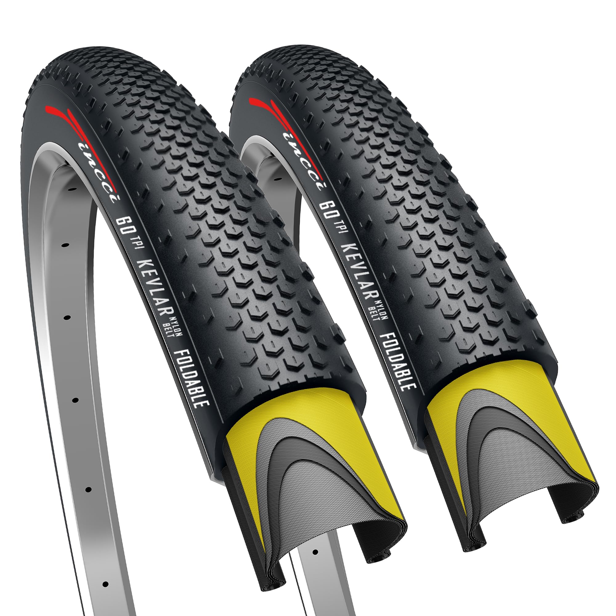 Fincci front view of tire packaging showing model and size benefit durability