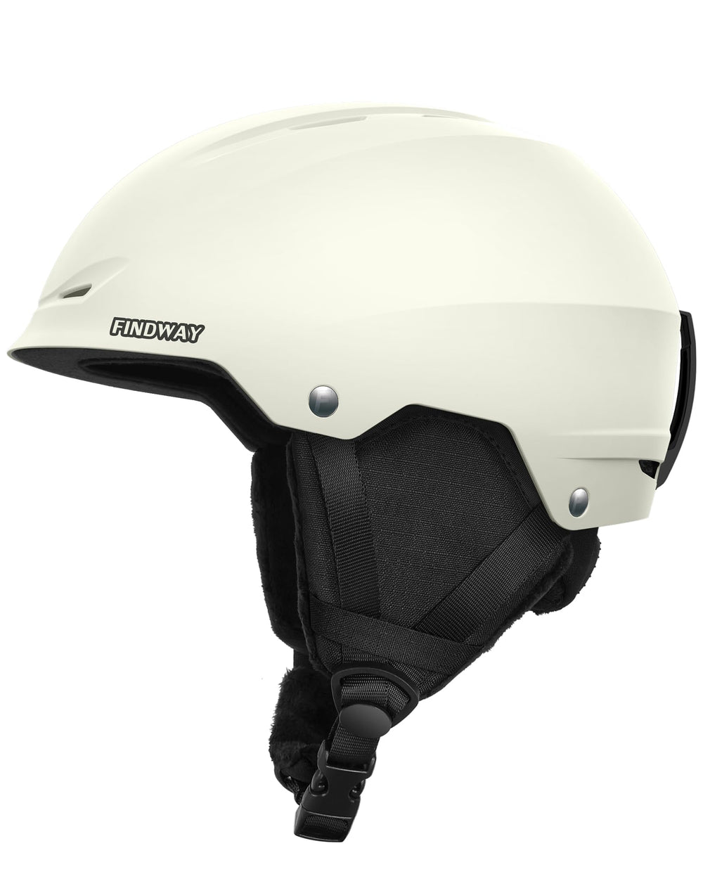Findway helmet front view showing shell and secure fit benefit