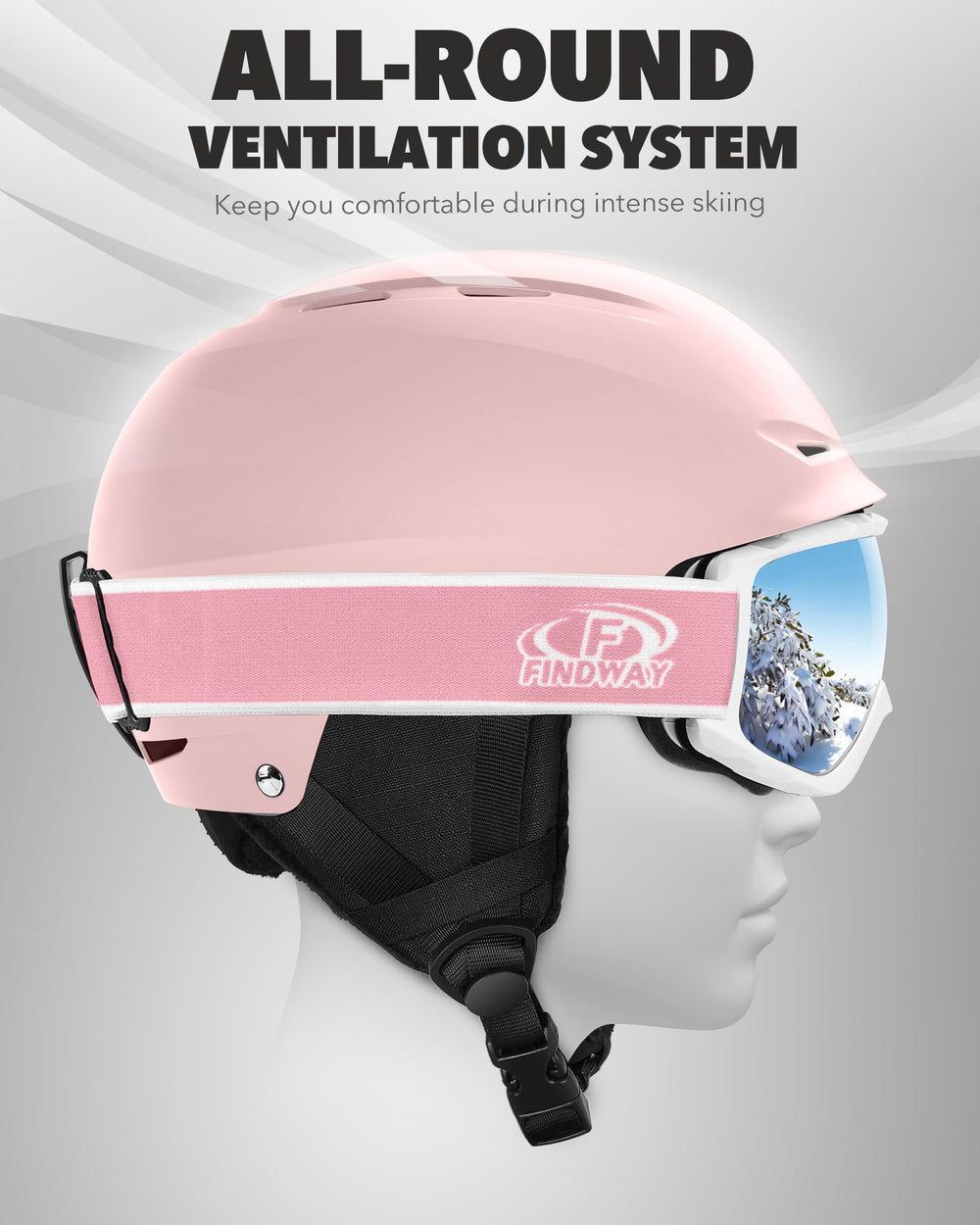findway helmet size and scale next to hand showing lightweight compactness