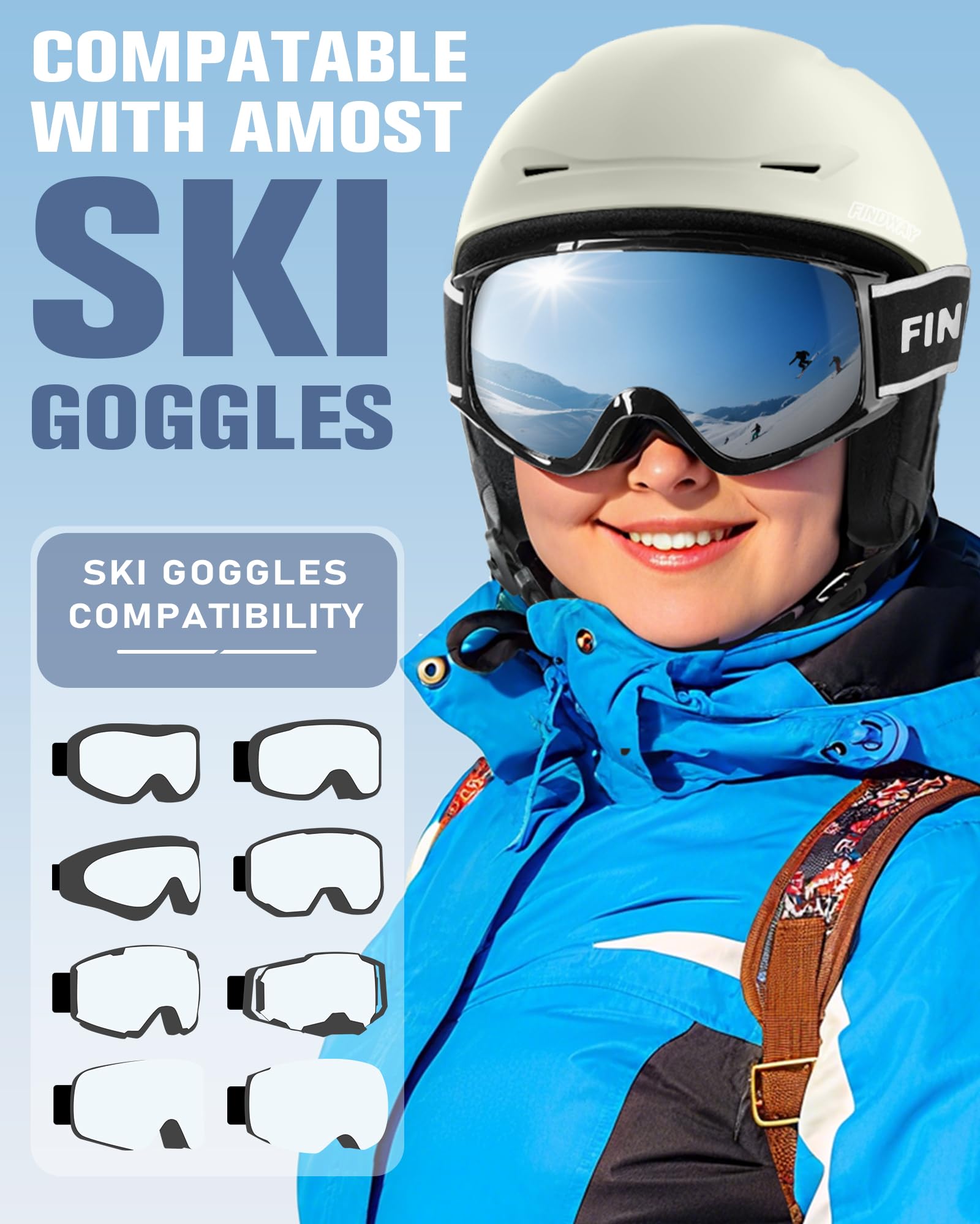 Findway helmet size scale comparison showing true-to-size fit benefit