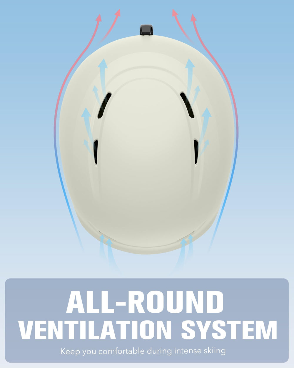 Findway helmet with goggles mounted showing fog-reduction benefit