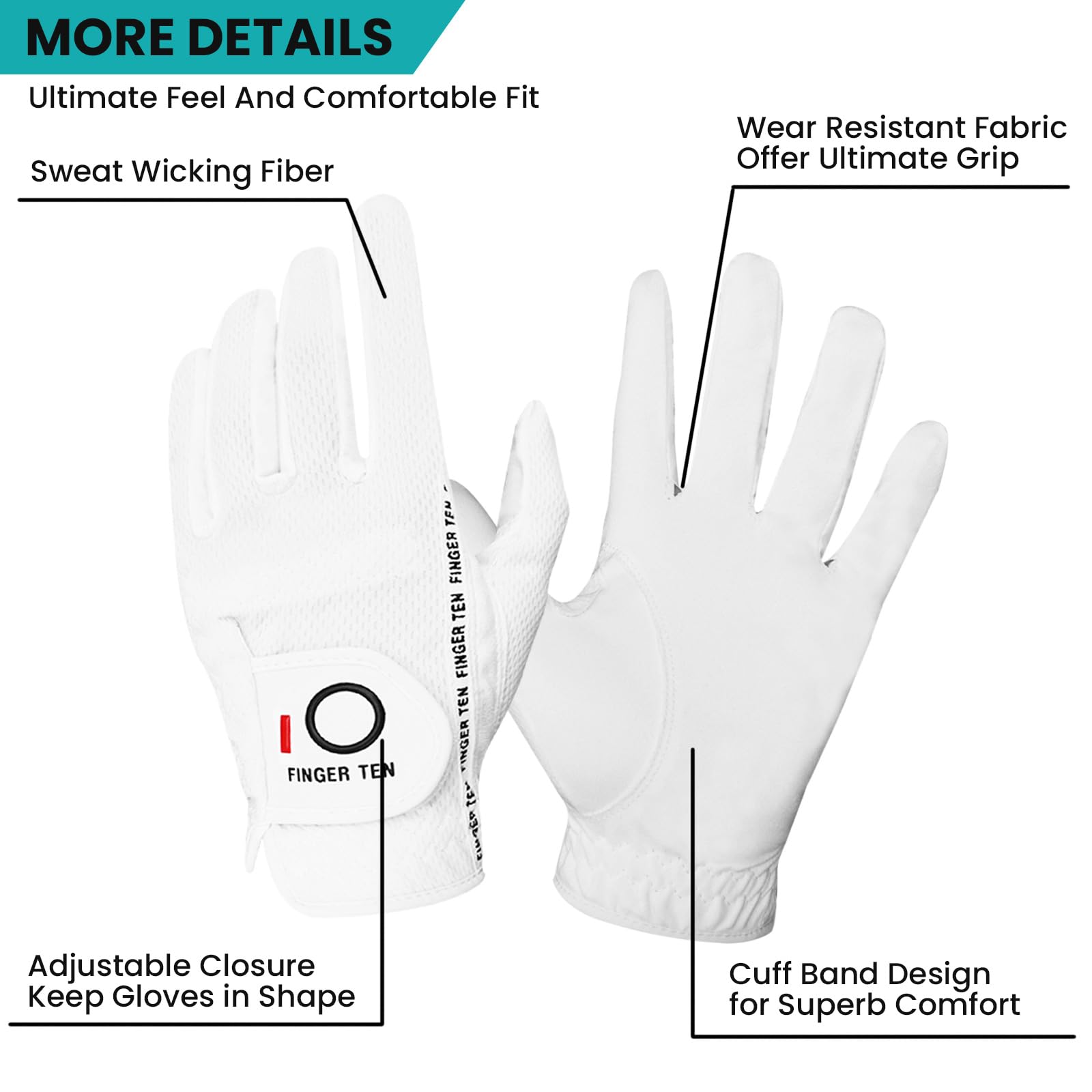FINGER TEN palm texture closeup demonstrating wet-grip traction