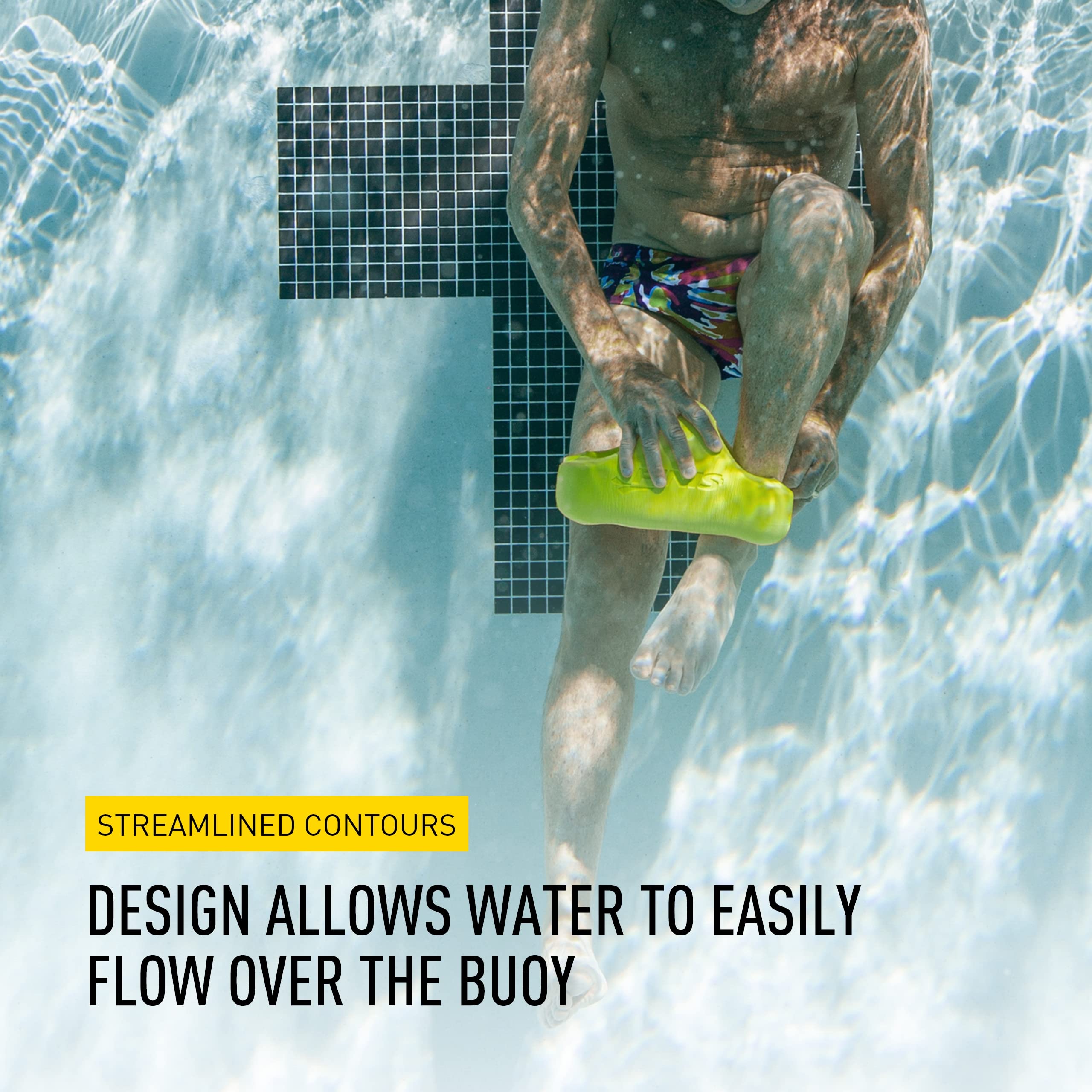 FINIS ankle buoy in use with swimmer emphasizing stroke correction benefits