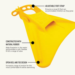 FINIS Fishtail 2 in-pool use with child kicking to build water confidence