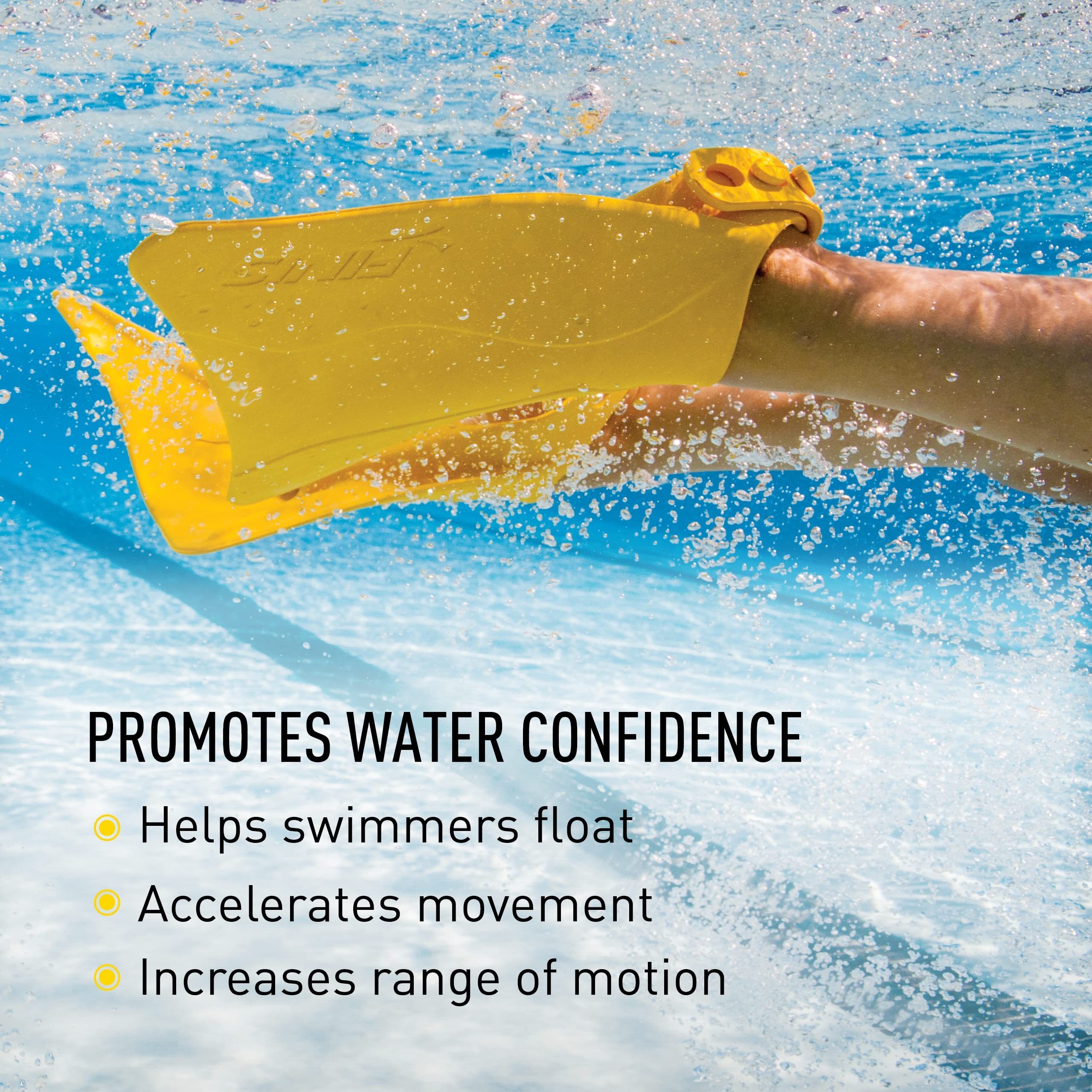 FINIS Fishtail 2 open heel detail demonstrating flexible fit and comfort