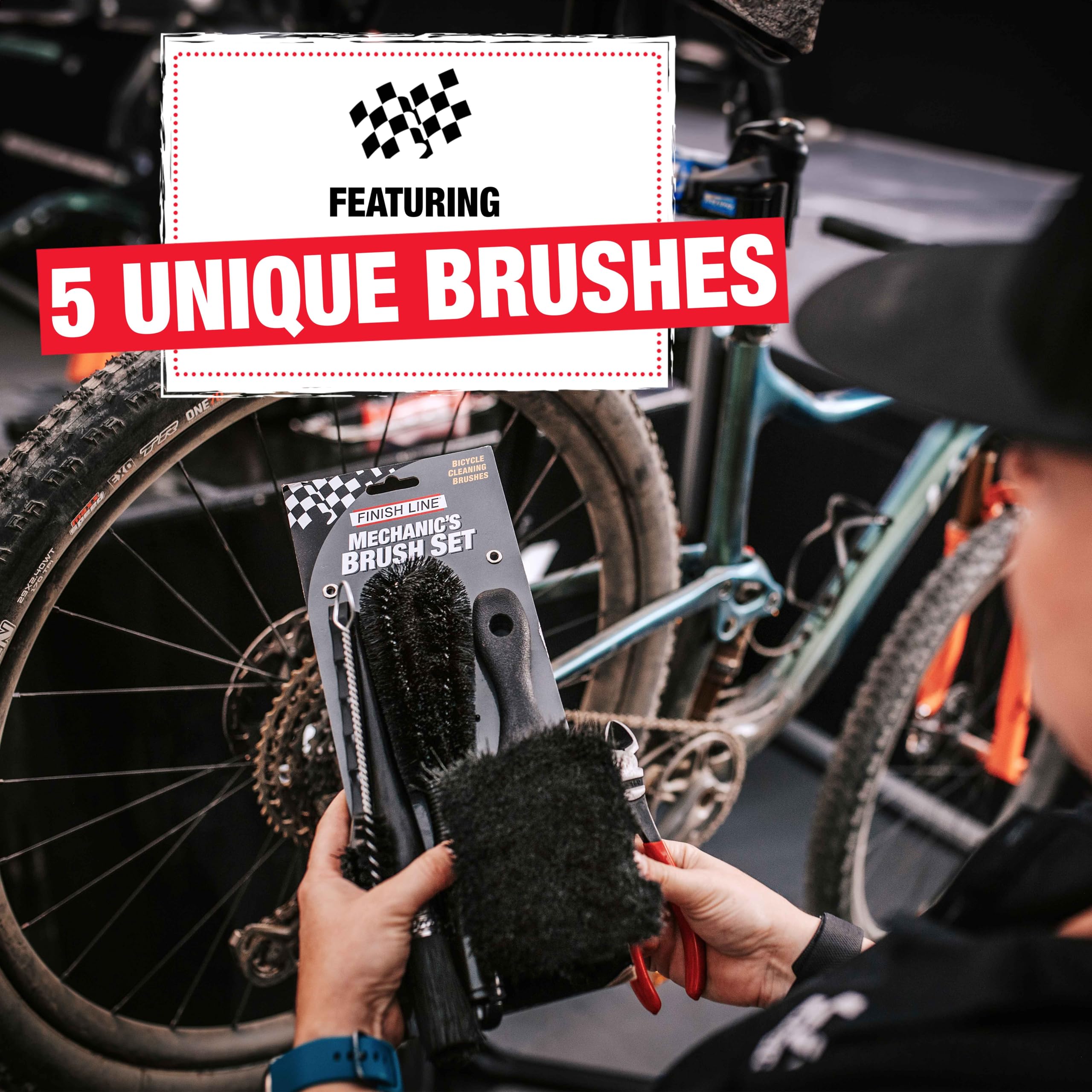 Finish Line close-up of bristle texture highlighting durability and precision