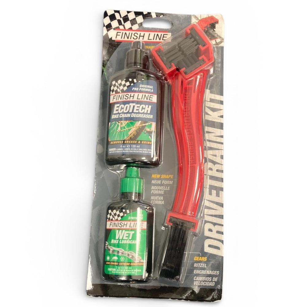 Finish Line kit front packaging showing all components and easy storage benefit