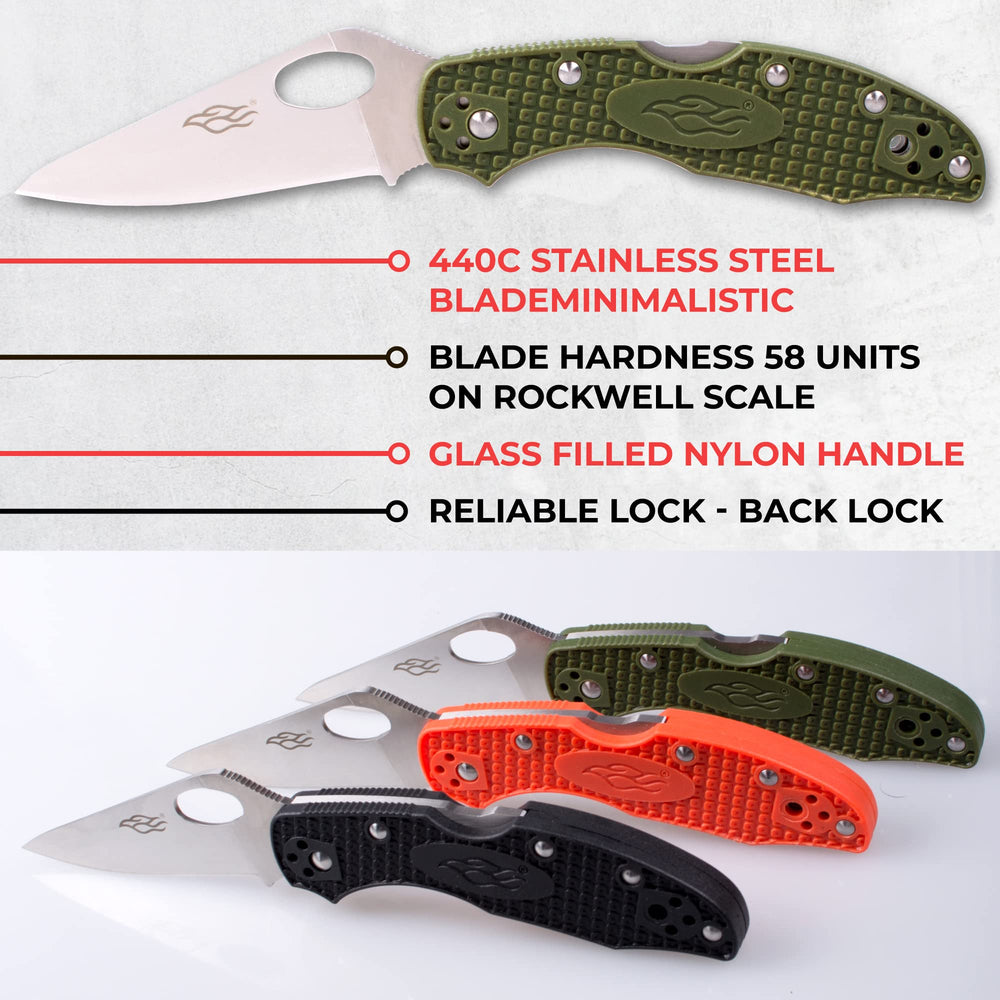 Firebird GANZO folded next to keys showing compact pocket-size convenience