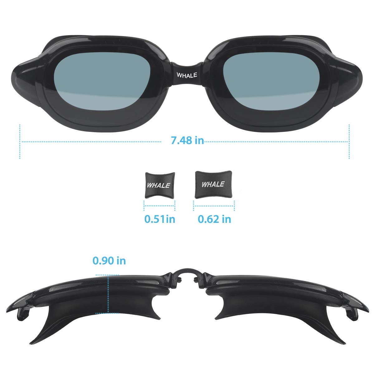 Firesara goggles worn by swimmer demonstrating expanded peripheral view