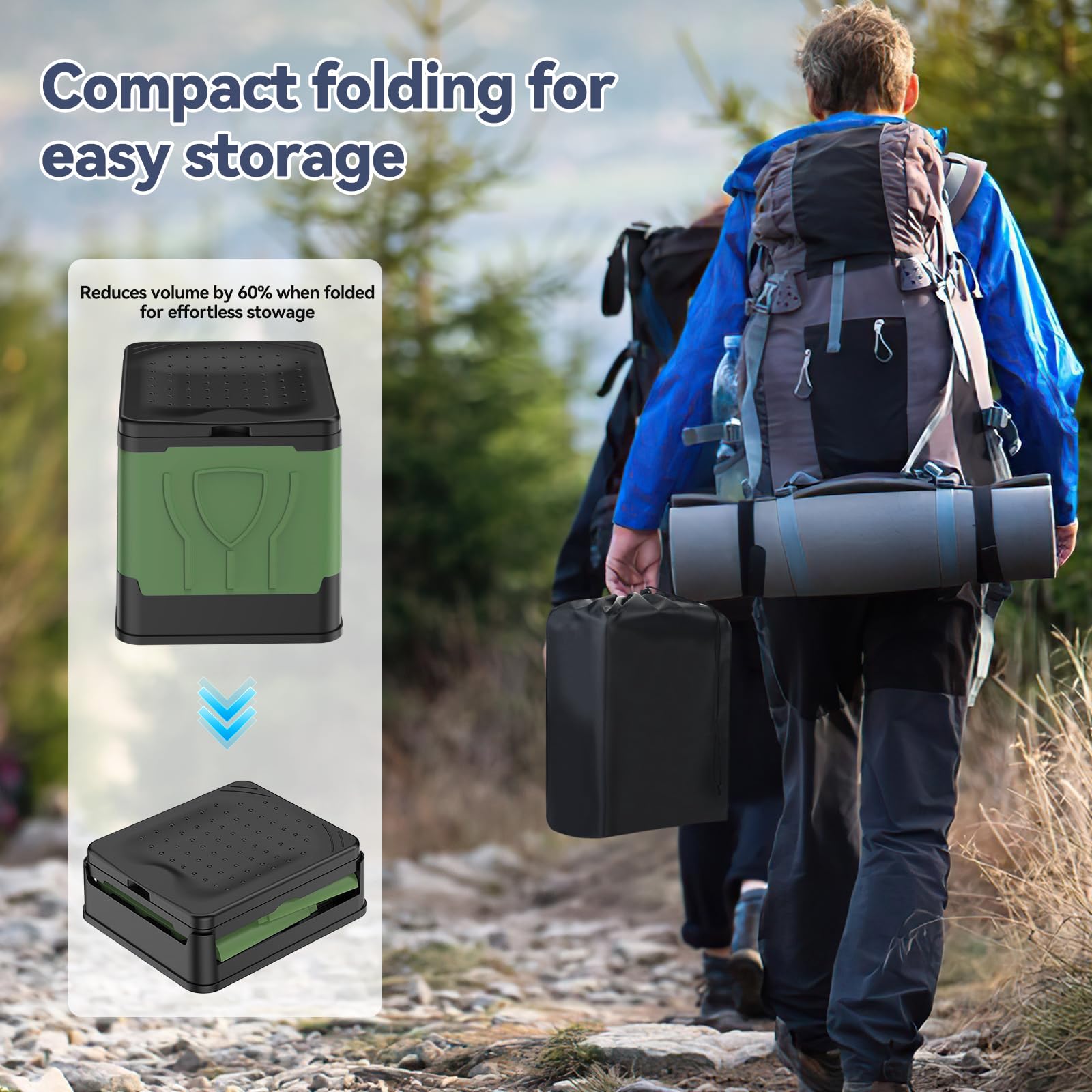 FIRINER folded flat in storage bag for compact transport and space savings