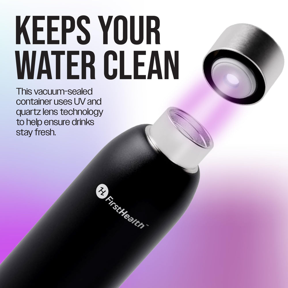 FIRSTHEALTH UV-C cap close-up highlighting LED and controls for safe purification