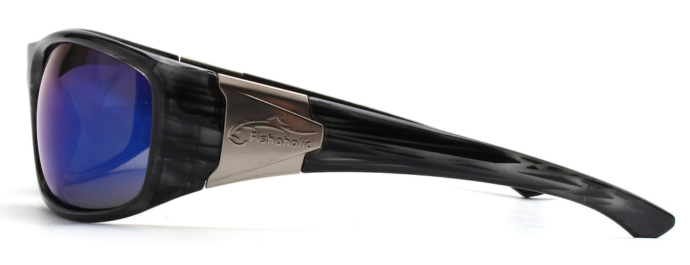Fishoholic rubber nose and temple accents provide secure all-day fit