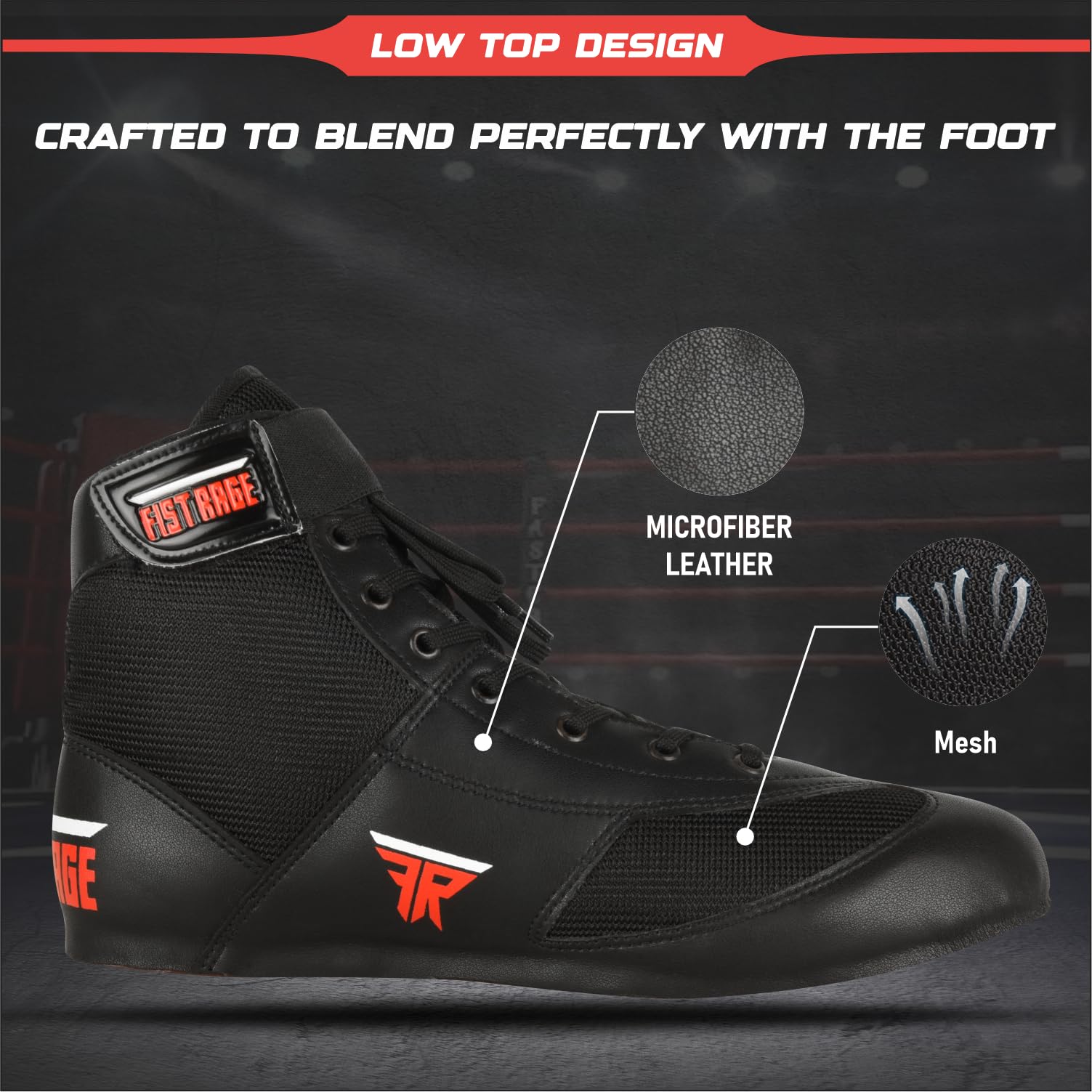 FISTRAGE breathable mesh panels showing ventilation for cooler feet benefit