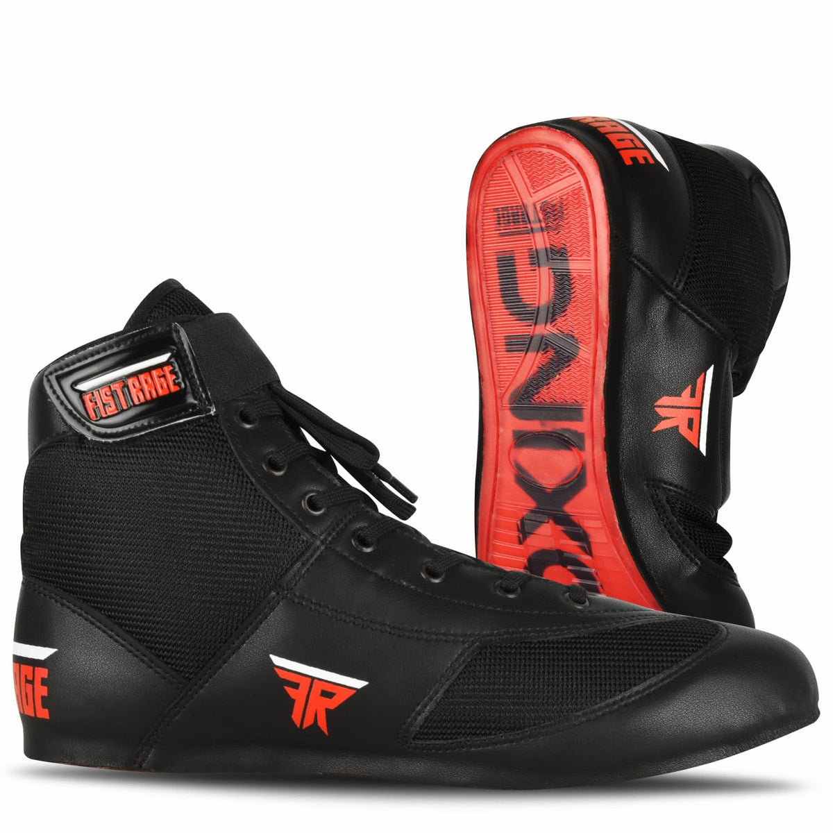 FISTRAGE front view black low-top showing sleek silhouette and fast movement benefit