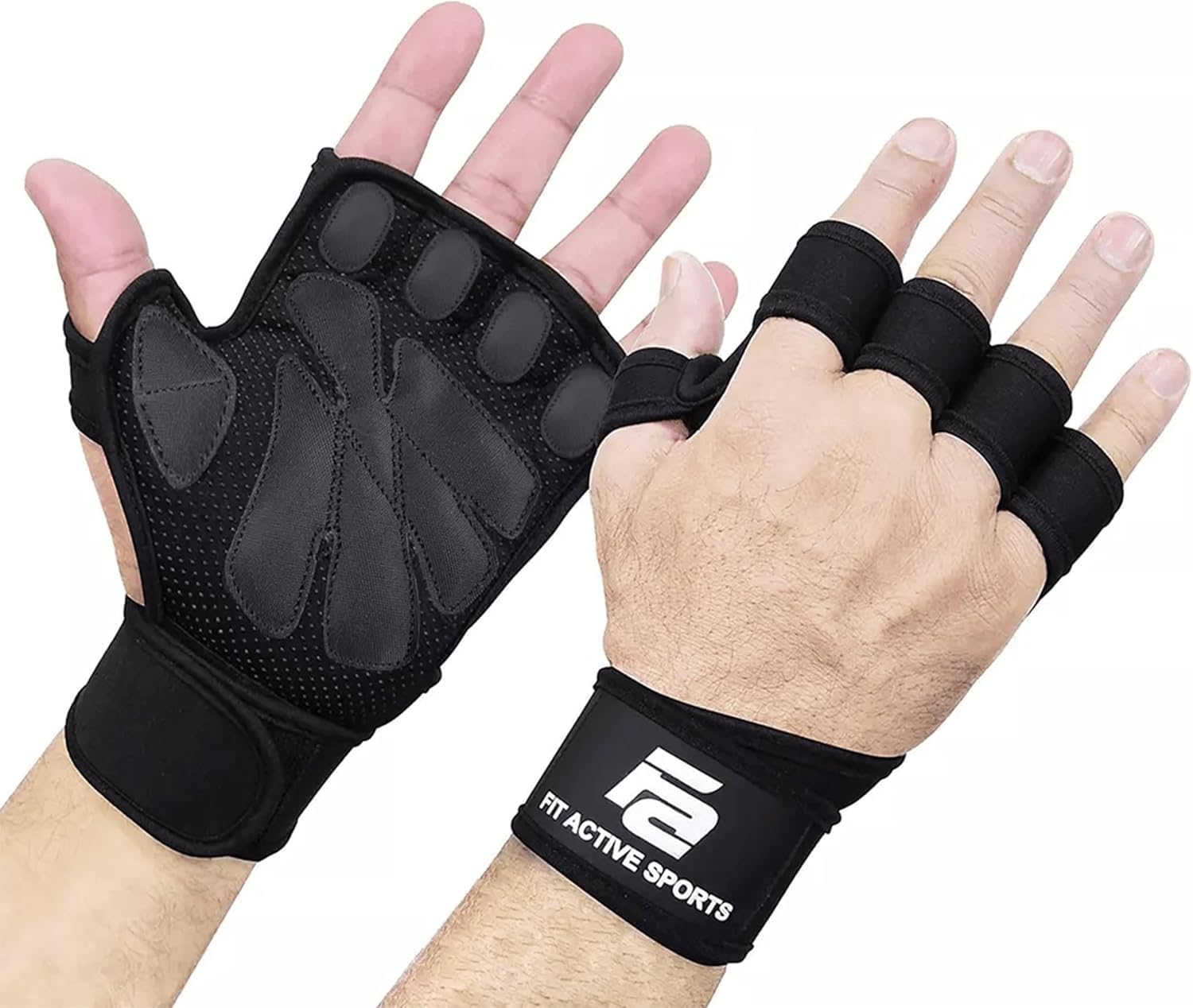 Fit Active Sports front view showing glove design and large size, durable protection benefit
