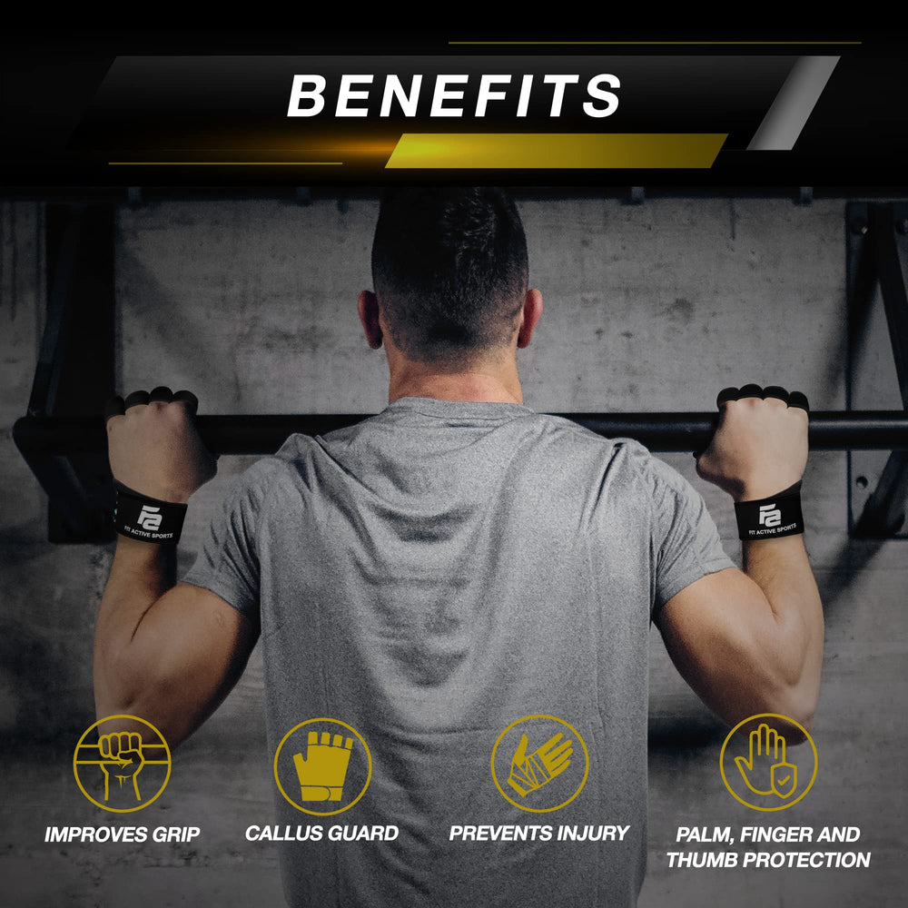 Fit Active Sports gloves during pull-up highlighting slip-resistant contact and comfort
