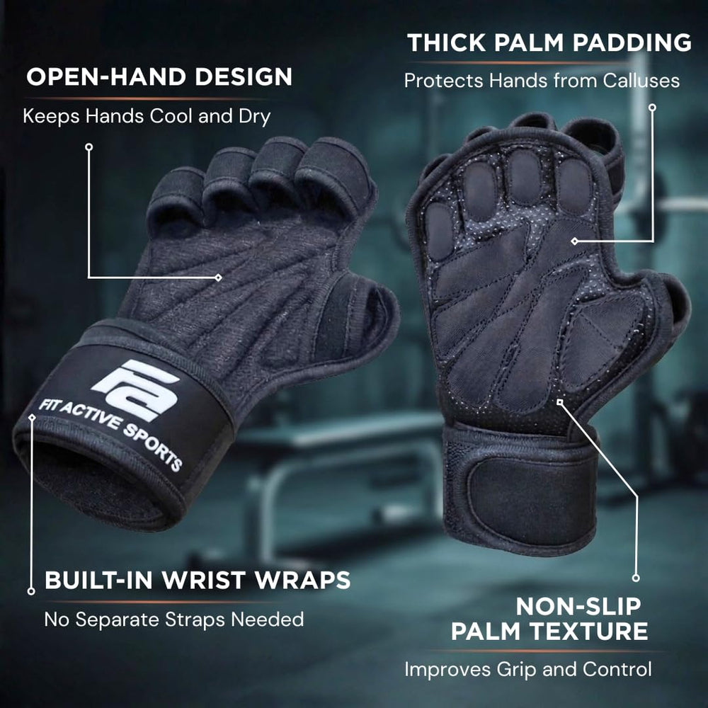 Fit Active Sports wrist wrap close-up showing secure support for heavy lifts