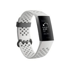 Fitbit Charge 3 SE front view showing clear display and slim profile benefit tracking at a glance