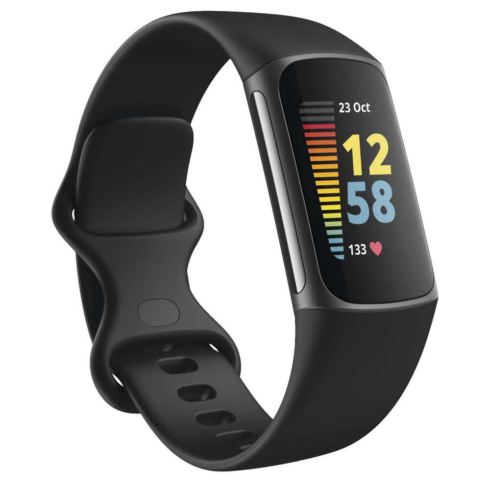 Fitbit Charge 5 worn on wrist during run showing built-in GPS pace and distance tracking benefit