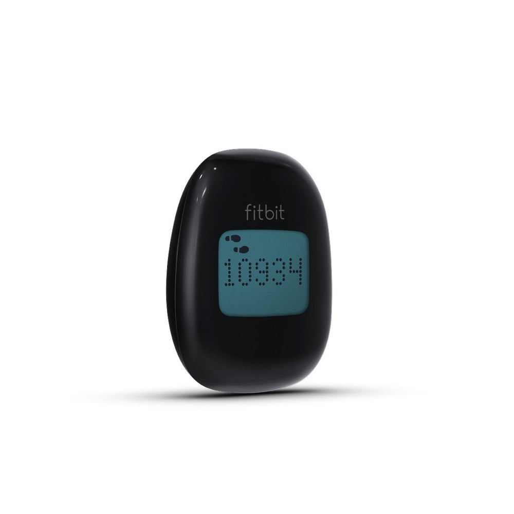 Fitbit Zip clip detail displaying brand clip and easy attachment for stability