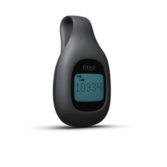 Fitbit Zip side profile highlighting slim design and charcoal color for discreet wear