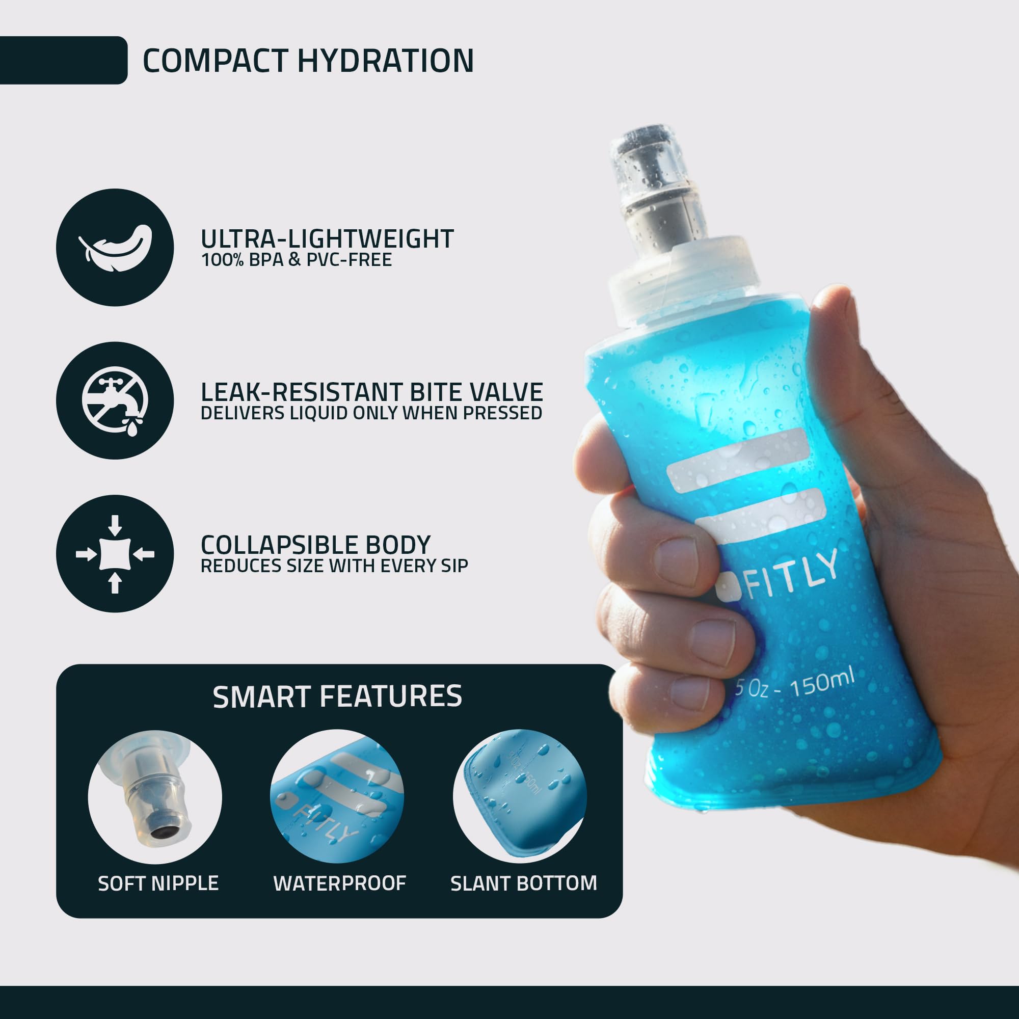 FITLY 400ml inside a jersey pocket for low-bounce on a run