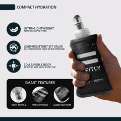 FITLY flask tucked in a jersey pocket for hands-free transport