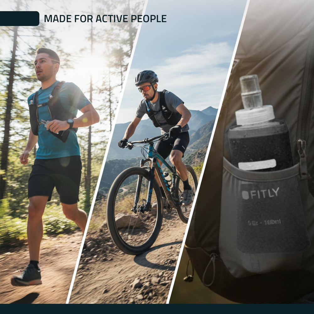 FITLY soft flask in use by runner offering lightweight hydration